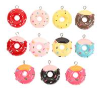 ULDIGI 20Pcs Donut Keychains Creative Cake Charms for DIY Jewelry Making Funny Key Ring Decoration Vivid Pendant Accessories for Birthdays and Parties