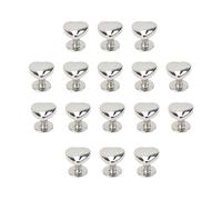 ULDIGI 20Pcs Heart Fine Metal Rapid Rivets with Screw Base for Leathercraft Decorative Accessories for Silver Tone
