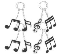 ULDIGI 20pcs Music Note Keychain Set Black Pvc Musical Note Key Chain Ornaments Unique Hanging Decor for Key Or Backpack for Music-themed Events and Parties