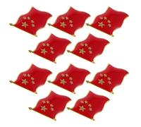 ULDIGI 20pcs Patriotic Badge Pins Alloy Red Lapel Pins with Five Pointed Star and Flag Motif, Versatile Accessory for National Day Celebrations and Themed Events, Stylish and Meaningful