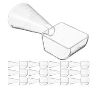 ULDIGI 20pcs Plastic Measuring Spoon and Cup Set 2-in-1 for Skincare Formula and Face Mask Mixtures, Portable and Preserving Freshness, for Travel Kit and DIY Facial Mask Mixing, 15.9g