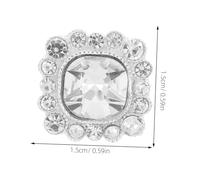 ULDIGI 24pcs Silver Rhinestone Crystal Buttons with Sewing Square Flower Embellishments for DIY Crafts Wedding Decorations Clothes Bags Shoes Jewelry Making