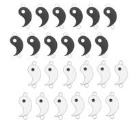 ULDIGI 24PCS Tai Chi Bagua Pendant Charms Alloy DIY Jewelry Accessories for Necklace Bracelet Craft Smooth Surface Black and White Mix Creative Art Craft Supplies