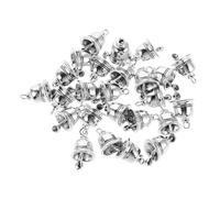 ULDIGI 25pcs Vintage Alloy Jingle Bell Pendants for DIY Crafting Small Rustic Metal Charms for Jewelry Making Handbag Decoration Wind Chime Parts Lightweight Accessories