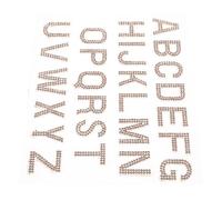 ULDIGI 26pcs Gold Rhinestone Letter Decals for Textiles Craft Supplies Adhesive Backing DIY Fabric Accessories for Backpacks and Jackets Alphabet Stickers for Embellishment
