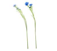 ULDIGI 2pcs 3-head Cornflower Artificial Flowers Silk Cloth Blue Realistic and Beautiful Decorative DIY Table Centerpieces for Home Flower Arrangement