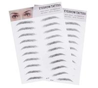 ULDIGI 2pcs Artificial Eyebrow Transfer Stickers Paper Realistic Black Eyebrows No Skin Damage for People Beginners Men
