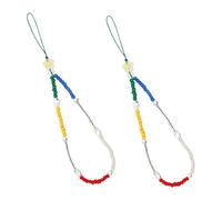 ULDIGI 2Pcs Beaded Phone Charm Lanyard Lost Wrist Strap for Mobile Accessories Style Cellphone Charm for Id Cards Cameras and USB Drives