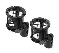 ULDIGI 2pcs Black Plastic Microphone Shock Mount Holder Clip Anti-vibration Mic Clamp for Condenser Microphones Compatible with Studio Podcast Broadcasting Recording