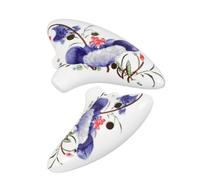 ULDIGI 2pcs Blue and White Ceramic Ocarina Six-hole Flute Portable Musical Instrument for Beginners Alto C Ocarina for Music Practice and Party Favors