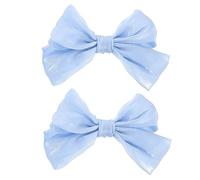 ULDIGI 2pcs Bow Curtain Tieback Buckles for Drape Holder in Sky Blue Modern Clip Design for Living Windows