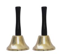 ULDIGI 2pcs Christmas Hand Bell Xmas Hand Jingle Bells Christmas Bell Sleigh Bells Christmas Jingle Bells Desktop Bell Steel Hand Bell Vintage Hand Bells Decorative Bells Wooden Golden