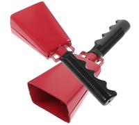 ULDIGI 2pcs Cowbell with Handle Sport Noise Makers Dinner Bell Cow Bells Noise Makers Large Steel Cowbell Steel Cow Bell Loud Cowbell Animal Bell Decoration Football Cow Bells Metal Red