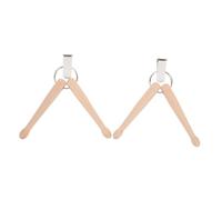 ULDIGI 2pcs Drumstick Keychain Mini Wood Percussion Key Holders for Musicians Rhythm Practice