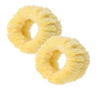 ULDIGI 2pcs Flannel Face Wash Wristbands with Good Elasticity and Comfortable Fit, Soft Yellow Wristbands for Washing Face and Taking Care of Skin, Lightweight and Practical Spa
