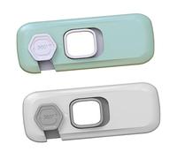 ULDIGI 2pcs for Fridge and Cabinets Adhesive Childproof Refrigerator Door Lock Easy Install No Tools Needed Protects from Curious Swallowing Risks Light Grey Colors