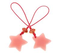 ULDIGI 2pcs Glow-in-the-dark Star Phone Chain with Cute Keychain Pendants, Universal Fit Plastic and Braided Rope Accessories, for Bags and Phones to Enhance Style and Practicality
