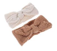 ULDIGI 2pcs Headbands for Knitted Bowknot Hair Bands for Soft and Cozy Hair Accessories and for Birthday Parties and Everyday Wear