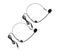 ULDIGI 2pcs Headset Microphone with Professional Capacitance Core, Portable Wired Head-mounted Microphone for Voice Amplifier and Teaching Amplifiers, Plastic and Iron Materials
