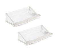 ULDIGI 2pcs Large Capacity Pencil Cases PVC Waterproof Pen Storage Bags with Zipper White Stationery Organizers for School Office and Travel