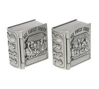 ULDIGI 2pcs Metal First Tooth Storage Boxes for Boy Girl Lanugo Cases Curl Keepsake Boxes for Teeth for Shower and Boys and Girls Storage