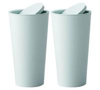 ULDIGI 2pcs Metal Pedal Bin with Large Capacity and Light Green Pp Material, Practical Small Trash Can with Lid Designed to Keep Car Clean and Organized, a Trash Can for Bedroom or Car
