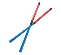 ULDIGI 2pcs Nylon Drum Brushes with Red Handle and Blue Bristles Aluminum Alloy Rod Percussion Sticks for Jazz Drum Cajon and Smooth Sound for Beginners and Professionals