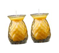 ULDIGI 2pcs Pineapple Shape Butter Lamp for Table Decoration Yellow Desktop Adornment for Home and Temple Decor Material Fine Craftsmanship Use