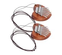 ULDIGI 2pcs Portable Tone Mini Thumb Piano Kalimba with Heart Shaped Design and Lanyard Travel Friendly Finger Piano Pendant for Beginners Adults Music Lovers Sound Instrument