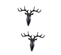 ULDIGI 2pcs Retro Antler Shape Hooks Deer Head Wall Decor Animal Coat Hooks Hat Holder for Office Bedroom Home Decor