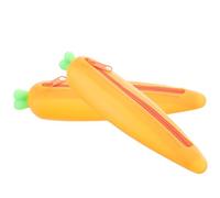 ULDIGI 2pcs Silicone Carrot Pencil Case Set for Boys, Big Capacity Stationery Organizer Pouch, Portable Pen Holder Suitable for School and Office Use