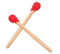 ULDIGI 2pcs Small Gong and Drumstick Wood Handle Percussion Instrument Drumsticks for Beginner Adult Use Red Silk