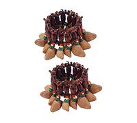 ULDIGI 2pcs South African Gifts Nut Shell Handbell Boho Jewelry for Women African Drum Decorative Wrist Bell Ornament Creative Bangle Wristband