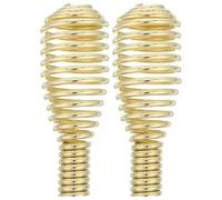 ULDIGI 2pcs Stainless Steel Tower Spring Handle with Spiral Coil | Golden Polished Finish, Rust Resistant Heat Diffusion Coil, Suitable for Wood-burning Stoves and Bbq Pits