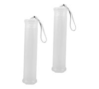 ULDIGI 2pcs Transparent Extendable Pen Holder Compact Plastic Pencil Case Portable Brush Storage Box for Students Artists Lightweight Organizer