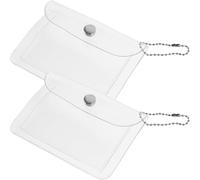 ULDIGI 2Pcs Transparent Portable Key Case with Snap Closure Multi-Functional Coin and Card Storage Bag Notebook Cover Organizer for Travel and Daily Use