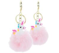 ULDIGI 2pcs Unicorn Keychain Pendant Bag Decor with Alloy Buckle and Plush Material, Portable Key Charm Accessories for Backpacks, Suitable for Classmates and Friends
