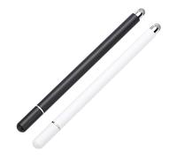 ULDIGI 2pcs Universal Capacitive Stylus Pen Set for Smartphone and Tablet Touch Screens, Magnetic Absorption Dual-use Precision Screen Writing Pens in White and Black for Mobile Devices