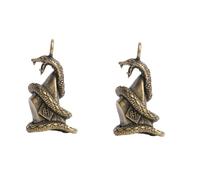 ULDIGI 2PCS Vintage Brass Ingot Snake Pendant Keychain Antique-style Small Craft Charms for DIY Jewelry Making with Fine Detail Unique Feng Shui Accessory