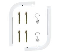 ULDIGI 2pcs White Iron L-shape Metal Projector Screen Support Brackets with Wall Mounting for Manual and Projector Screens, for Chalkboard and Concrete Walls, Eliminating Keystone Effect