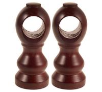 ULDIGI 2pcs Wooden Curtain Rod Support Brackets 28mm Diameter Closed Single Wall-Mounted Holders for Drapery Rods Wood Accessories for Bedroom Window Treatment