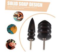 ULDIGI 2Pcs Wooden Leather Burnishing Tool with Handicraft Polishing Heads for DIY Leather Edge Finishing and Smooth Polishing Wood Material for Flat and Curved Surfaces