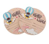 ULDIGI 2pcs Wooden Milestone Keepsake Name Sign Round Shower Announcement Prop for Nursery Hospital Welcome Girl