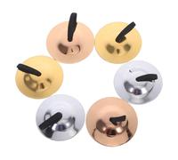 ULDIGI 3 Pairs Brass Finger Cymbals for Lightweight Small Percussion Bells Ergonomic Hand Zills for Belly Dance Music Education and Group Play Gold Silver Rose Gold