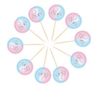 ULDIGI 32pcs Gender Reveal Cake Toppers Cupcake Picks Party Supplies Food Picks Boy or Girl Party Decoration Accessories