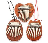 ULDIGI 3pcs Cartoon Shape Thumb Piano Portable Wooden Kalimba Music Instrument for Boys and Girls Beginners Includes Cat Heart and Melodies