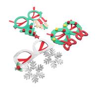 ULDIGI 3Pcs Christmas Party Glasses Frames Set - Gold Snowflake, Silver Hollow Christmas Tree Wreath Eyeglasses - Holiday Eyewear for New Year’S Eve and Xmas Party Favors