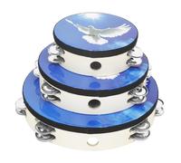 ULDIGI 3pcs Hand Tambourine Drum for Boy Girl Educational Percussion Instruments Develop Musical Skills Hand-eye Coordination for Dance Props Early Learning Activities