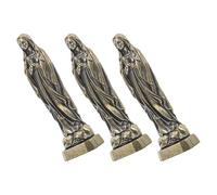 ULDIGI 3pcs Miniature Brass Mother Mary Figurines - Small Vintage Brass Statues for Home and Church Decor, Religious Catholic Virgin Mary Sculptures for Bookshelf and Tabletop Display