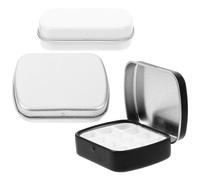 ULDIGI 3pcs Portable Palette Case Watercolor Tin with Compartments Iron Stylish Design Convenient Storage Easy to Clean for On-the-go Nail Art and Watercolor Mixing